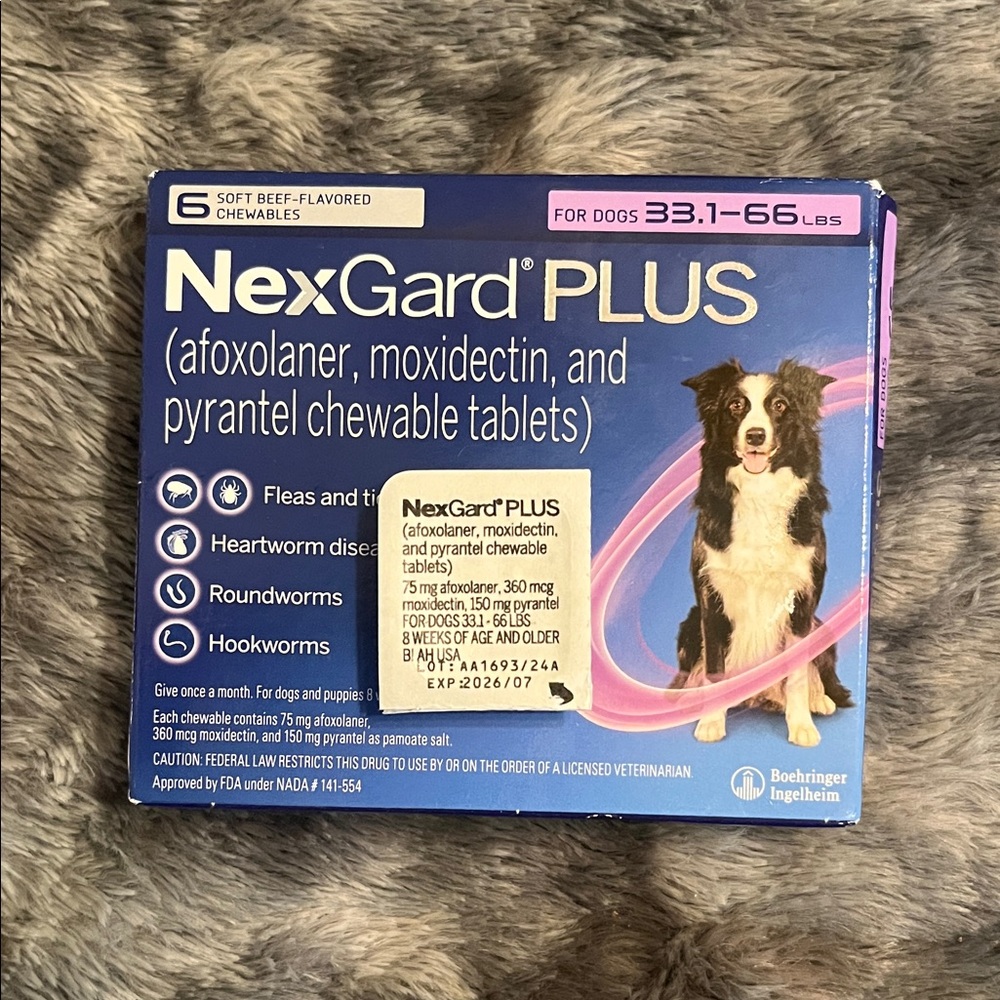 Nexgard PLUS Chewable for Dogs 33-66lb Single Dose